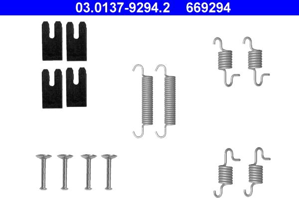 ATE 03.0137-9294.2 - Piederumu komplekts, Stāvbremzes mehānisma bremžu loks www.autospares.lv