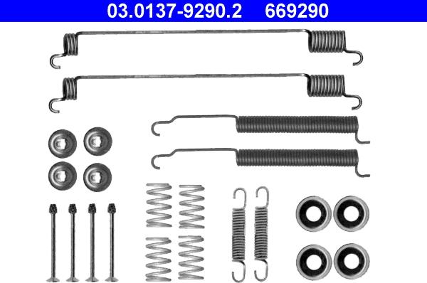 ATE 03.0137-9290.2 - Piederumu komplekts, Bremžu loki www.autospares.lv