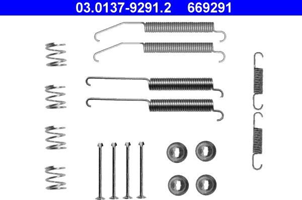 ATE 03.0137-9291.2 - Piederumu komplekts, Bremžu loki www.autospares.lv