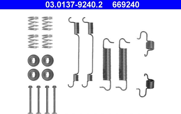 ATE 03.0137-9240.2 - Piederumu komplekts, Bremžu loki www.autospares.lv