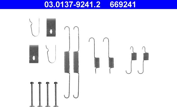 ATE 03.0137-9241.2 - Piederumu komplekts, Bremžu loki www.autospares.lv