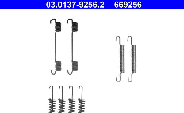 ATE 03.0137-9256.2 - Piederumu komplekts, Stāvbremzes mehānisma bremžu loks www.autospares.lv