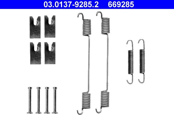 ATE 03.0137-9285.2 - Piederumu komplekts, Bremžu loki www.autospares.lv