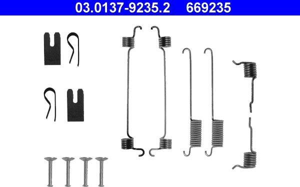 ATE 03.0137-9235.2 - Piederumu komplekts, Bremžu loki www.autospares.lv