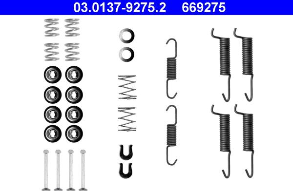 ATE 03.0137-9275.2 - Piederumu komplekts, Stāvbremzes mehānisma bremžu loks www.autospares.lv