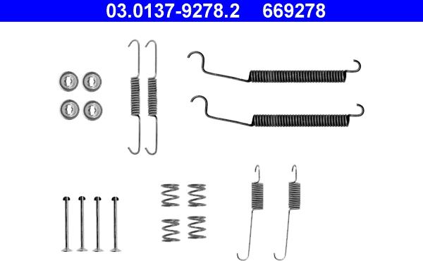 ATE 03.0137-9278.2 - Piederumu komplekts, Bremžu loki www.autospares.lv