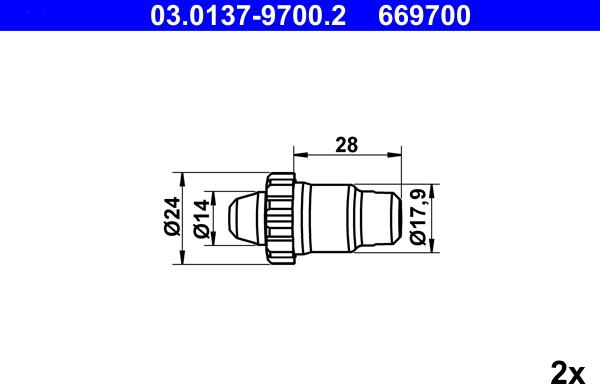 ATE 03.0137-9700.2 - Piederumu komplekts, Stāvbremzes mehānisma bremžu loks www.autospares.lv