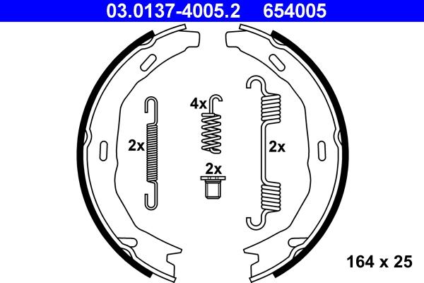 ATE 03.0137-4005.2 - Bremžu loku kompl., Stāvbremze www.autospares.lv