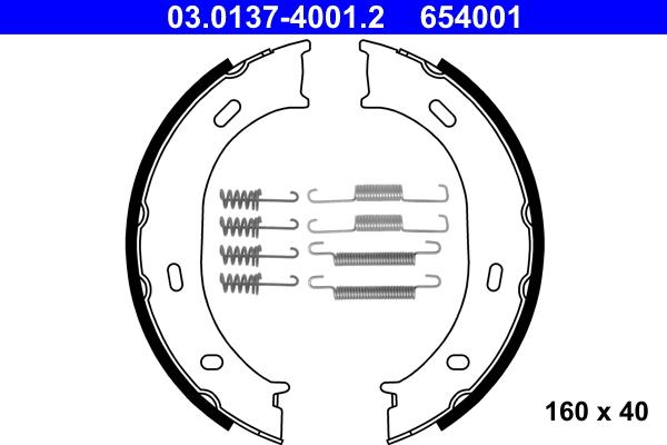 ATE 03.0137-4001.2 - Bremžu loku kompl., Stāvbremze www.autospares.lv