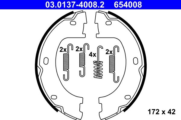 ATE 03.0137-4008.2 - Bremžu loku kompl., Stāvbremze www.autospares.lv