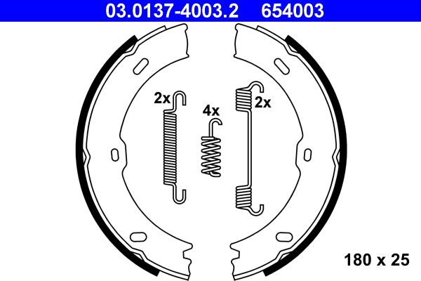 ATE 03.0137-4003.2 - Bremžu loku kompl., Stāvbremze www.autospares.lv