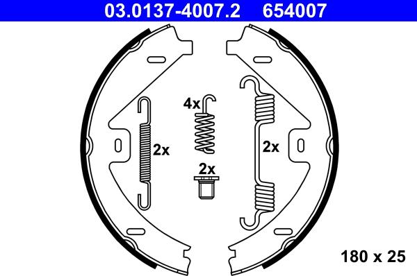 ATE 03.0137-4007.2 - Bremžu loku kompl., Stāvbremze www.autospares.lv