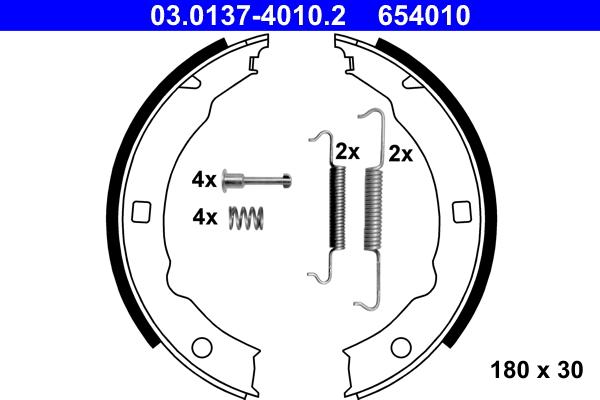 ATE 03.0137-4010.2 - Bremžu loku kompl., Stāvbremze www.autospares.lv