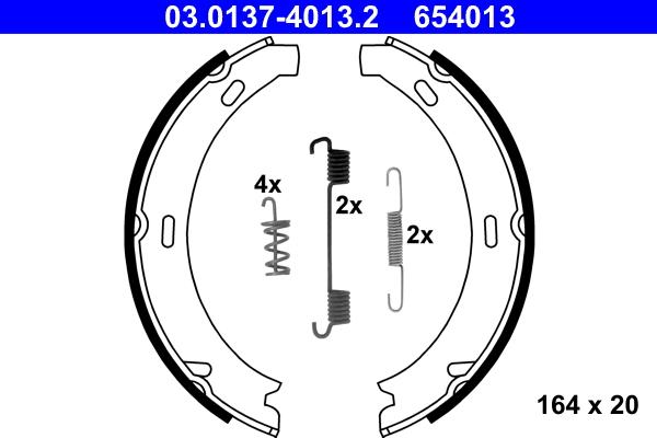 ATE 03.0137-4013.2 - Bremžu loku kompl., Stāvbremze www.autospares.lv