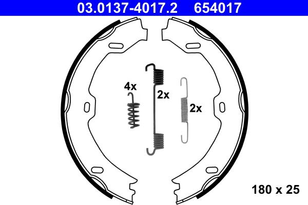 ATE 03.0137-4017.2 - Bremžu loku kompl., Stāvbremze www.autospares.lv