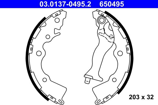 ATE 03.0137-0495.2 - Bremžu loku komplekts www.autospares.lv