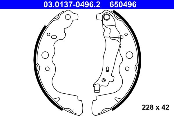 ATE 03.0137-0496.2 - Bremžu loku komplekts www.autospares.lv