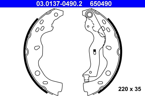 ATE 03.0137-0490.2 - Bremžu loku komplekts autospares.lv