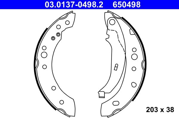 ATE 03.0137-0498.2 - Bremžu loku komplekts www.autospares.lv