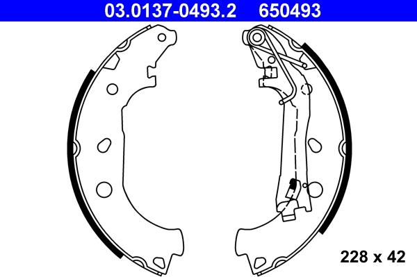 ATE 03.0137-0493.2 - Brake Shoe Set www.autospares.lv