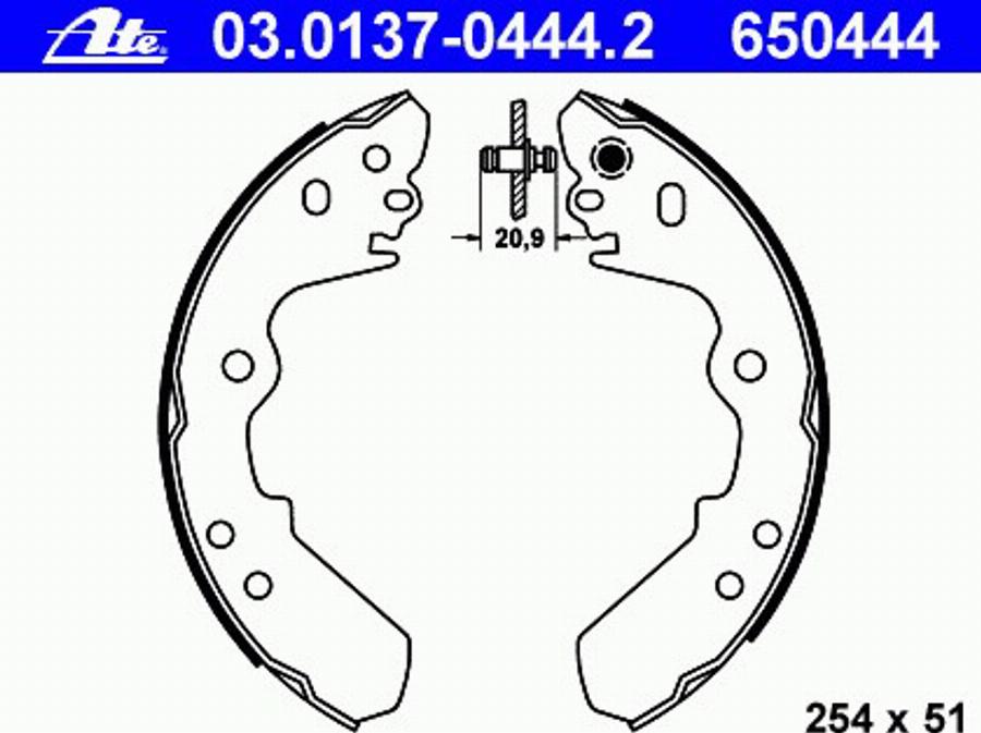 ATE 03 0137 0444 2 - Bremžu loku komplekts www.autospares.lv