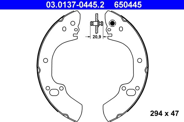 ATE 03.0137-0445.2 - Bremžu loku komplekts www.autospares.lv