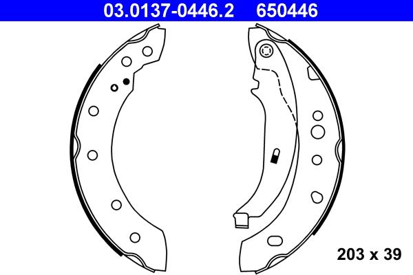 ATE 03.0137-0446.2 - Bremžu loku komplekts www.autospares.lv