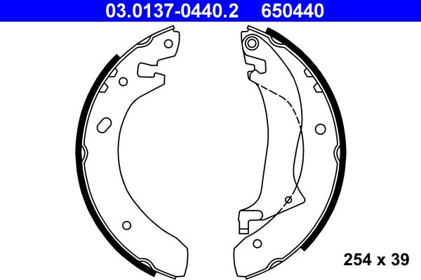 ATE 03.0137-0440.2 - Bremžu loku komplekts www.autospares.lv