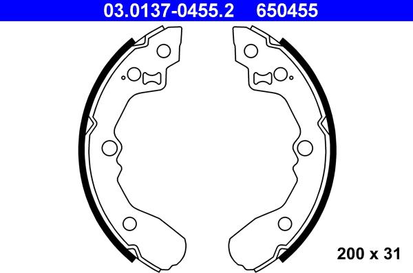 ATE 03.0137-0455.2 - Bremžu loku komplekts www.autospares.lv