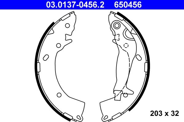 ATE 03.0137-0456.2 - Bremžu loku komplekts www.autospares.lv