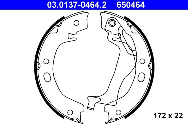 ATE 03.0137-0464.2 - Bremžu loku kompl., Stāvbremze www.autospares.lv