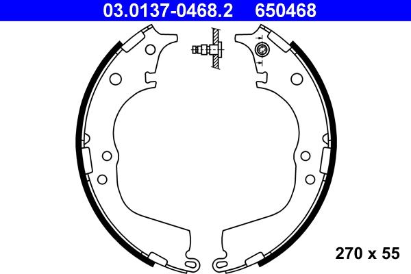 ATE 03.0137-0468.2 - Brake Shoe Set www.autospares.lv