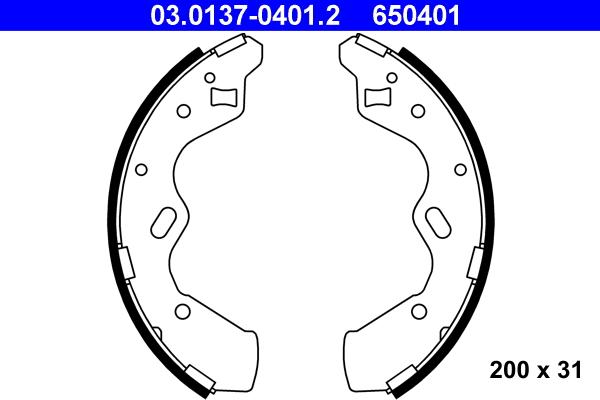 ATE 03.0137-0401.2 - Bremžu loku komplekts www.autospares.lv