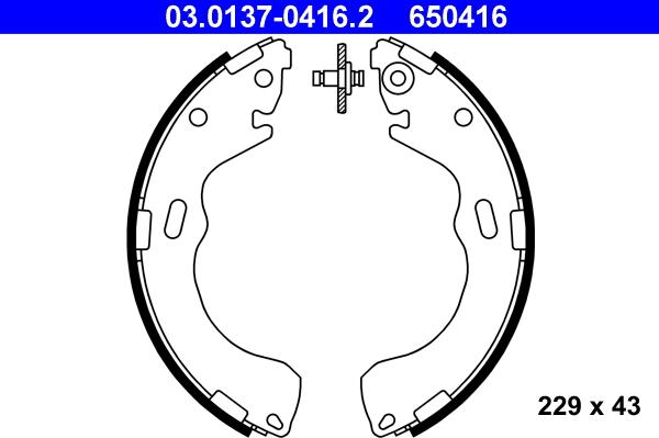 ATE 03.0137-0416.2 - Bremžu loku komplekts www.autospares.lv