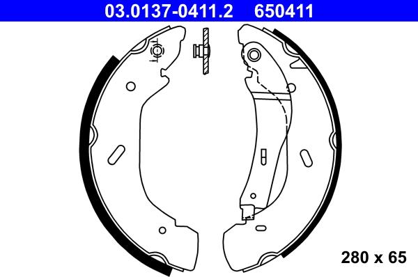 ATE 03.0137-0411.2 - Bremžu loku komplekts www.autospares.lv