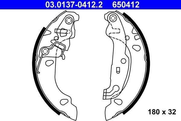 ATE 03.0137-0412.2 - Bremžu loku komplekts autospares.lv