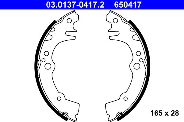 ATE 03.0137-0417.2 - Bremžu loku komplekts autospares.lv