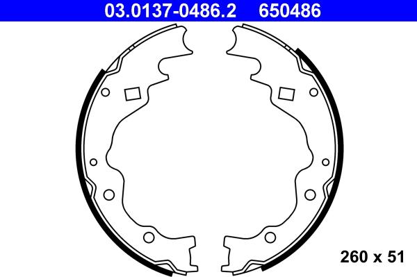 ATE 03.0137-0486.2 - Bremžu loku komplekts www.autospares.lv