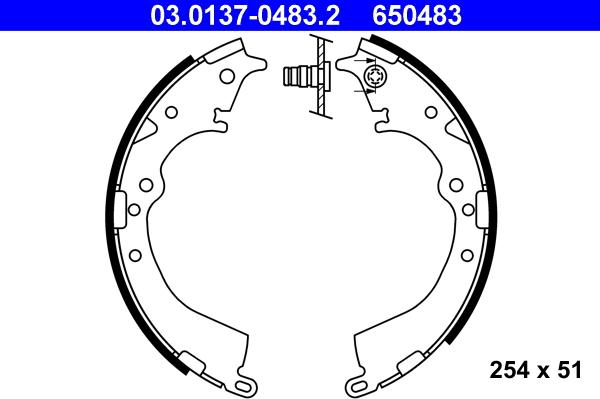 ATE 03.0137-0483.2 - Brake Shoe Set www.autospares.lv