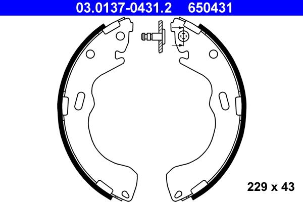 ATE 03.0137-0431.2 - Bremžu loku komplekts www.autospares.lv