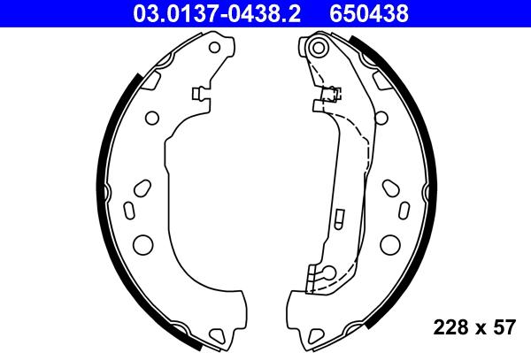 ATE 03.0137-0438.2 - Bremžu loku komplekts autospares.lv