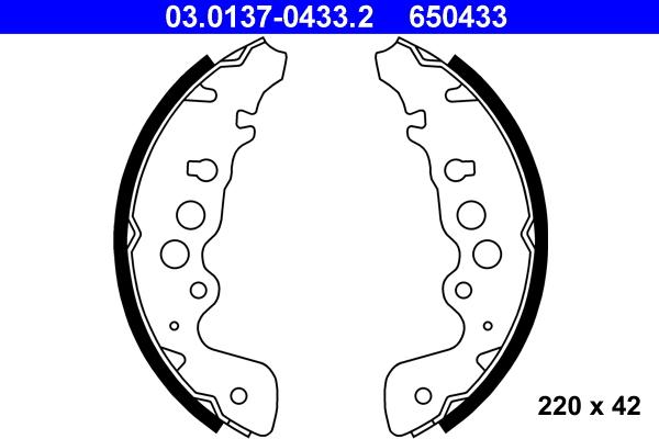 ATE 03.0137-0433.2 - Bremžu loku komplekts autospares.lv