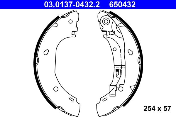 ATE 03.0137-0432.2 - Bremžu loku komplekts www.autospares.lv