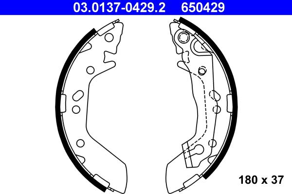 ATE 03.0137-0429.2 - Bremžu loku komplekts www.autospares.lv