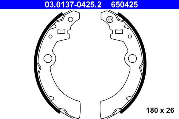 ATE 03.0137-0425.2 - Bremžu loku komplekts www.autospares.lv