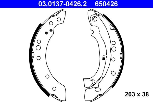 ATE 03.0137-0426.2 - Bremžu loku komplekts autospares.lv