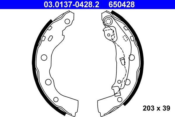 ATE 03.0137-0428.2 - Bremžu loku komplekts autospares.lv