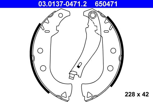 ATE 03.0137-0471.2 - Bremžu loku komplekts autospares.lv