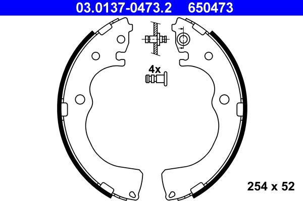 ATE 03.0137-0473.2 - Bremžu loku komplekts www.autospares.lv