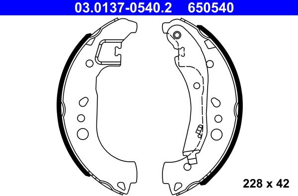 ATE 03.0137-0540.2 - Bremžu loku komplekts www.autospares.lv